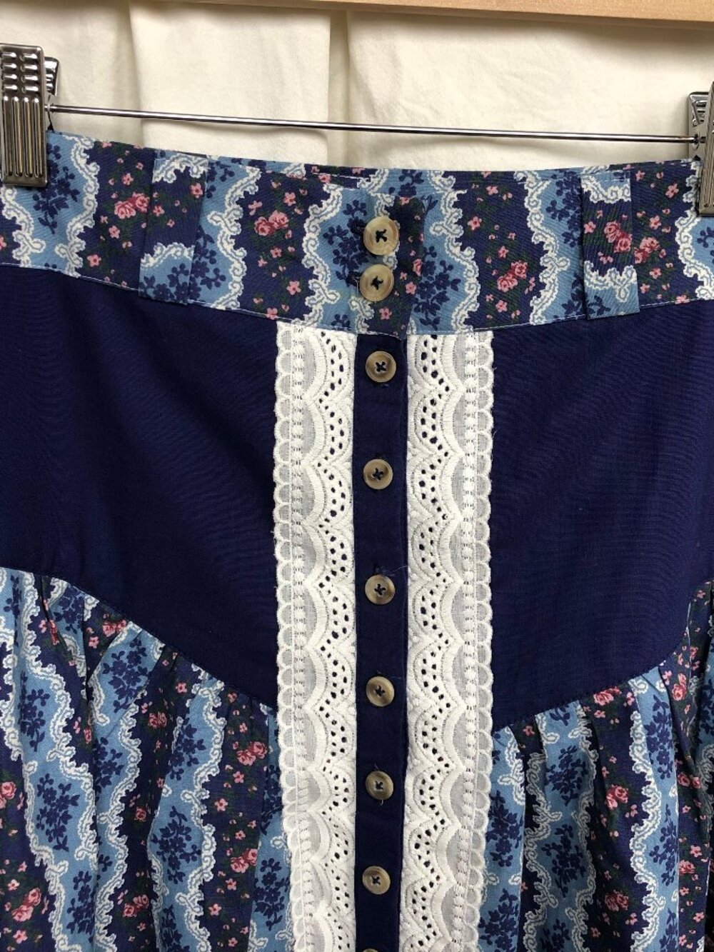 Handmade Gunne Sax Style Maxi Skirt 100% Cotton - Picture 2 of 8